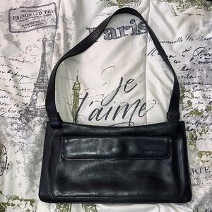 Kenneth Cole black leather shoulder bag.